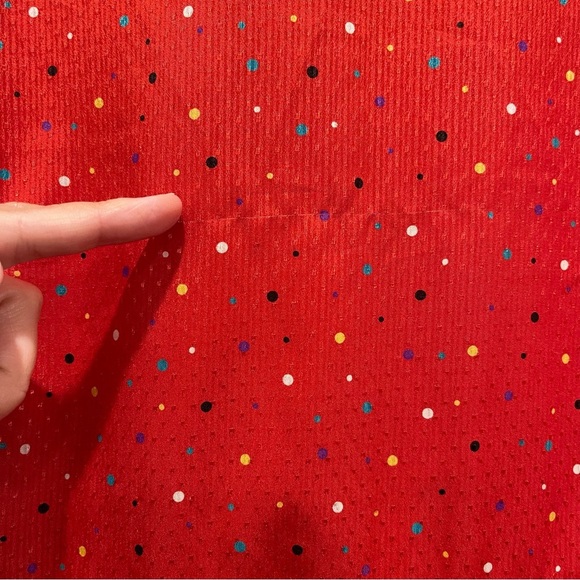 Vintage Red Polka Dot Midi Dress Women’s XL Tie Front Pinup Rockabilly Whimsical - Picture 5 of 10